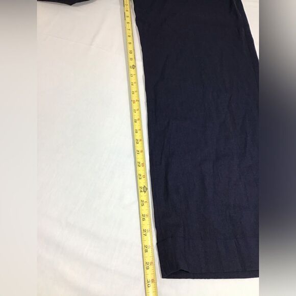 Vince Blue Pleat Front Pull-On Linen Blend Pants New Size Large - Picture 12 of 12